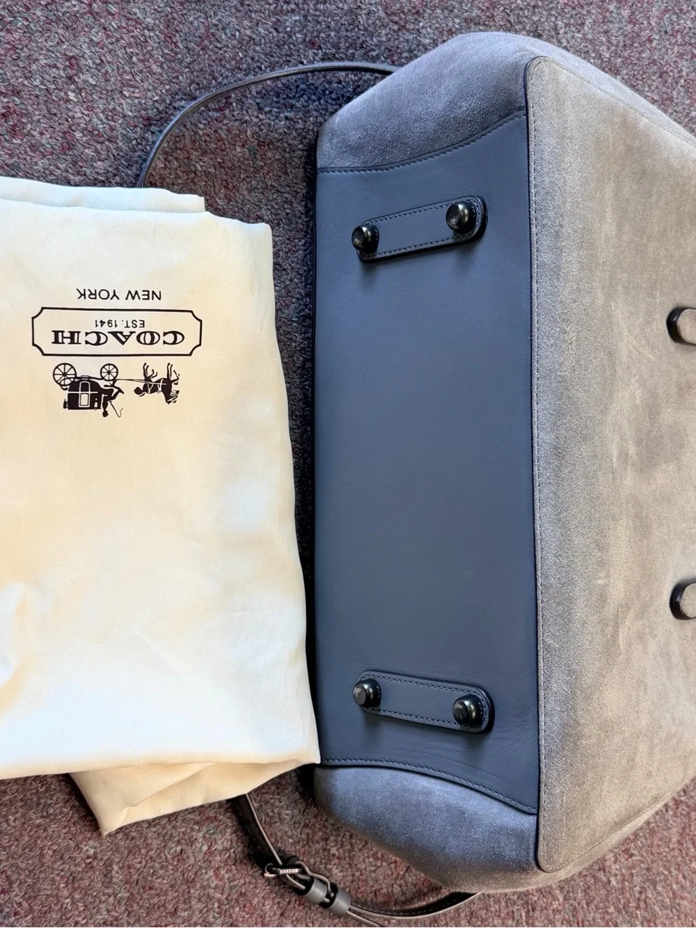 Coach 1941 Cooper Carryall Gray Suede Tote and Crossbody Strap
